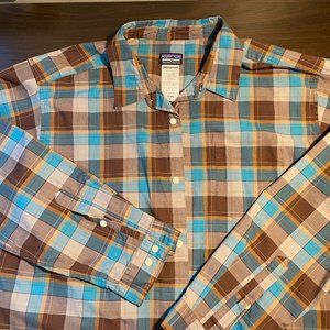 Patagonia Button Down Flannel - BLUE - MENS XL
